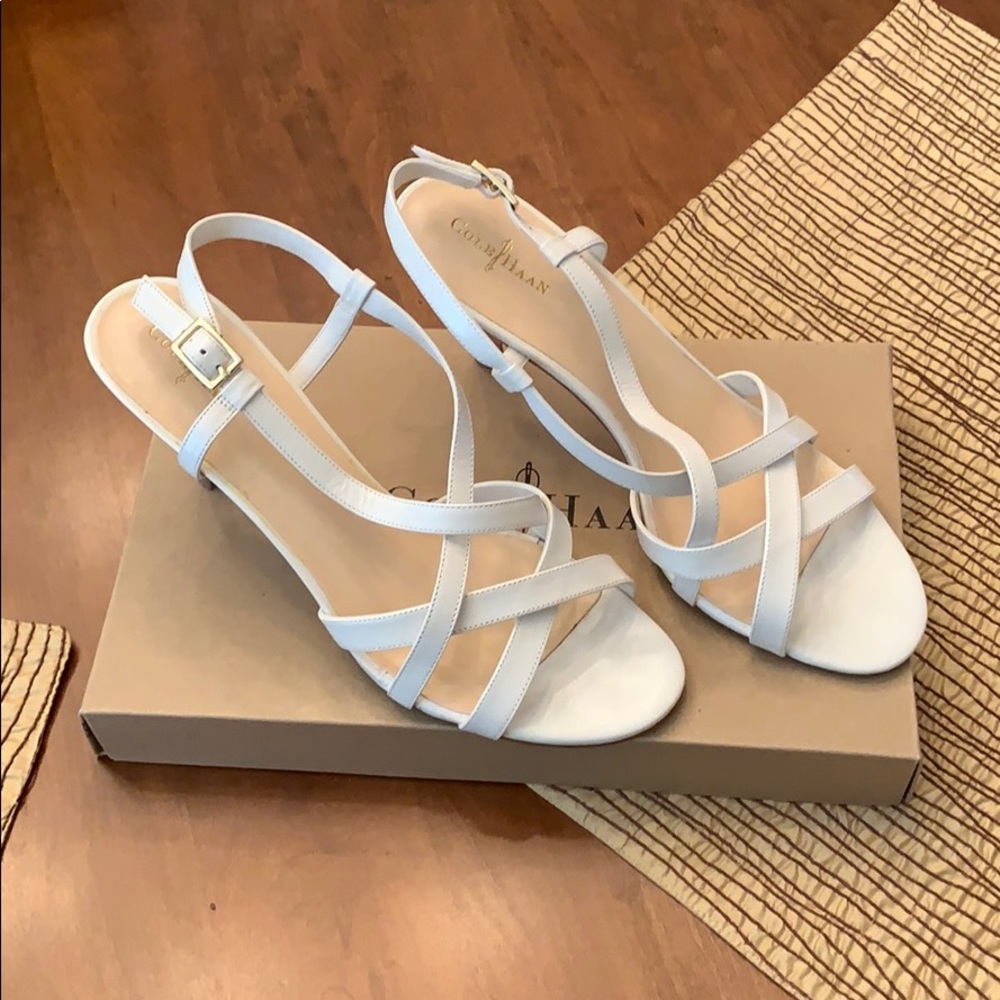 White Cole Haan Strappy Heels